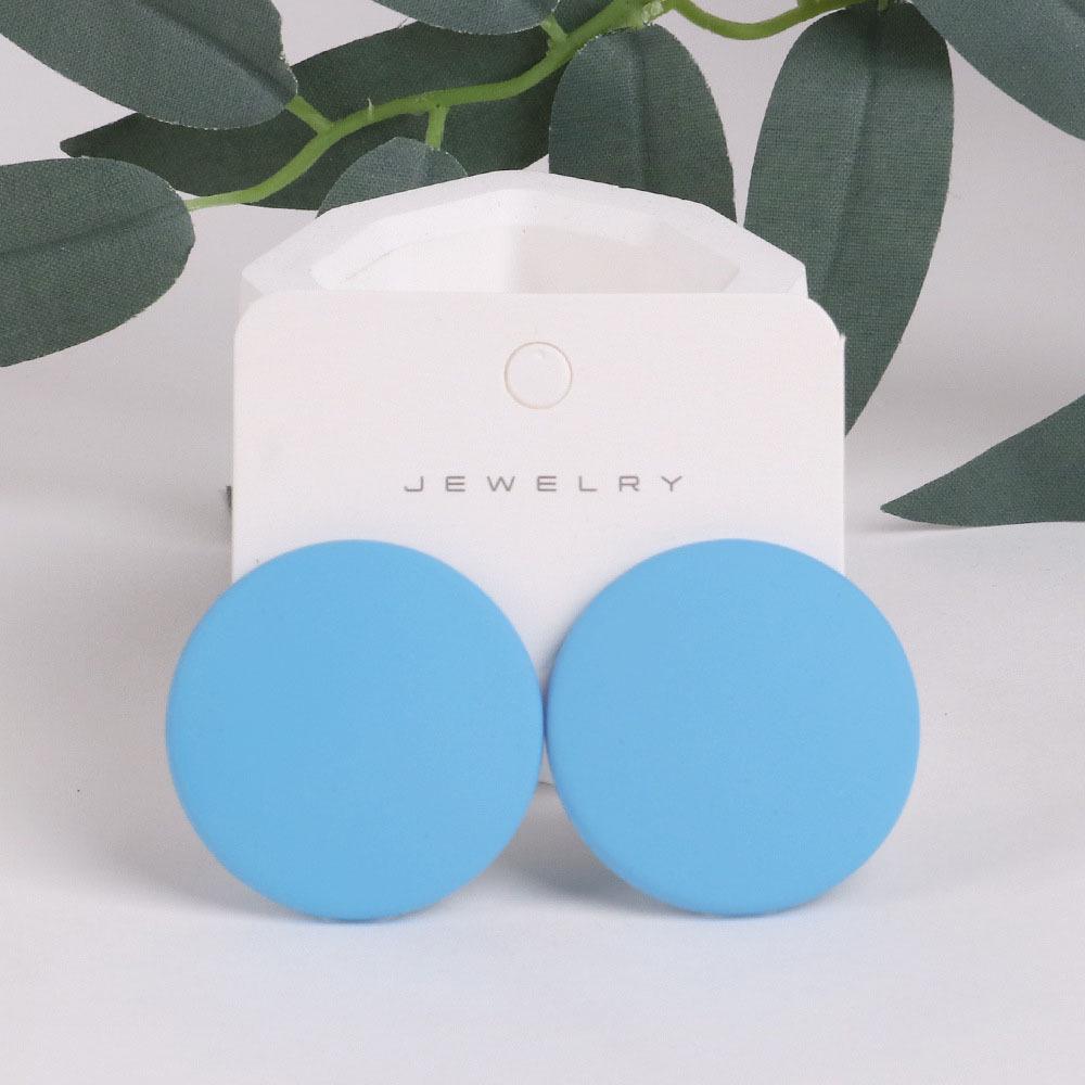Trendy Geometric Frosted Candy Color Acrylic Earrings
