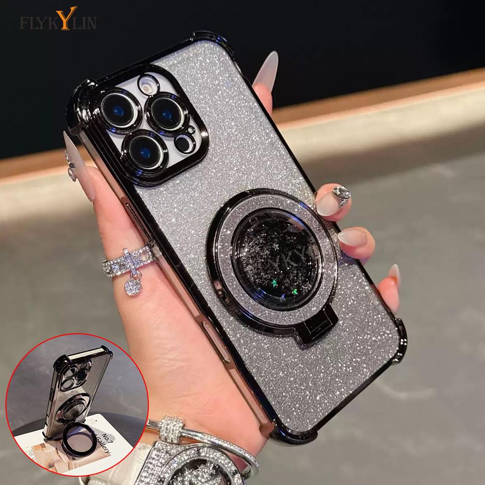 Glitter Magnetic Stand Phone Case For Samsung A53 A52 A32 A23 A33 A22 A03 A51 A02 A12 A73 Shockproof Soft Glitter Stand Cover