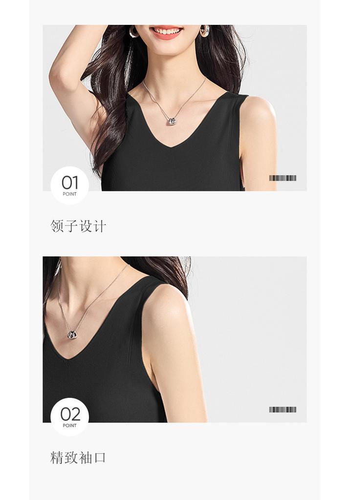 Inner sleeveless ice silk knitted base T-shirt, camisole vest, women's outerwear T-shirt, air-conditioned top, casual summer