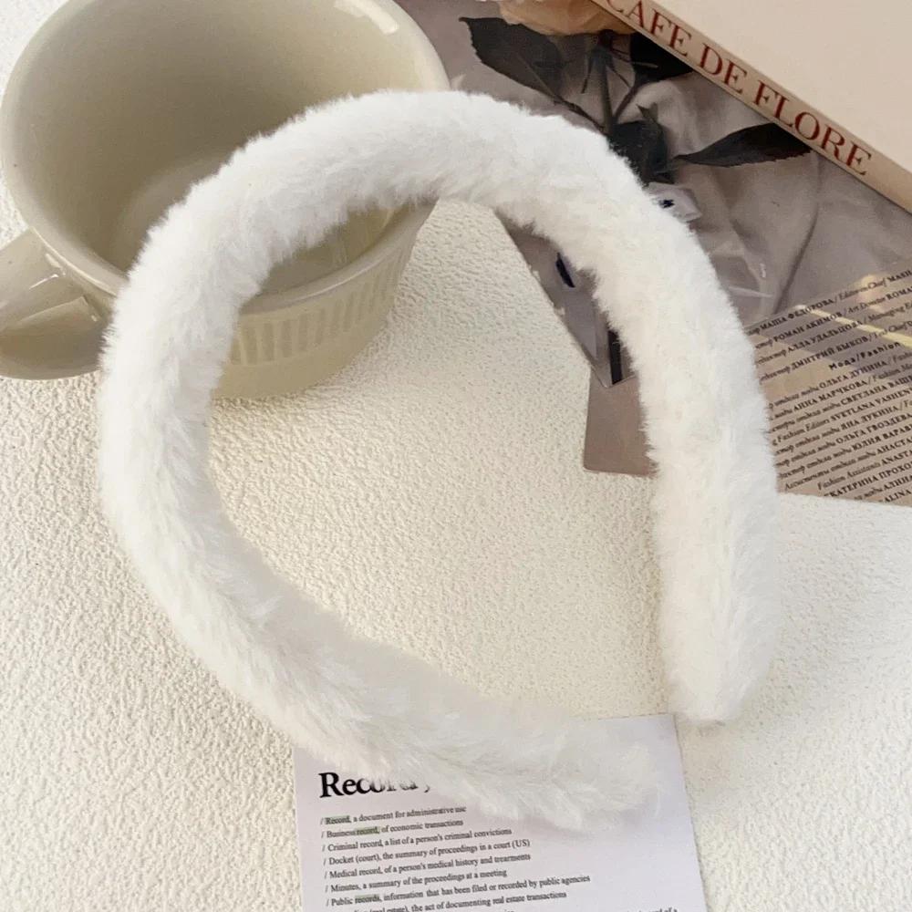 Korean Soft Fluffy Furry Headband Thick Plush Hair Hoop Women Warm Faux Fur Bezel Wide Head Hoop Hairbands DIY Hair Accessories