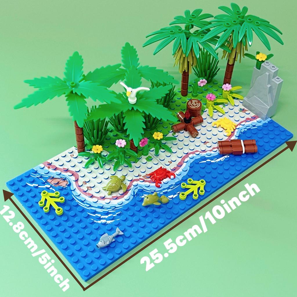 Moc Rainforest Building Blocks Toys Sets Diy Toy Island Trees Animals Fish Crocodile Crab Turtle Blocks Toys For Children Gifts