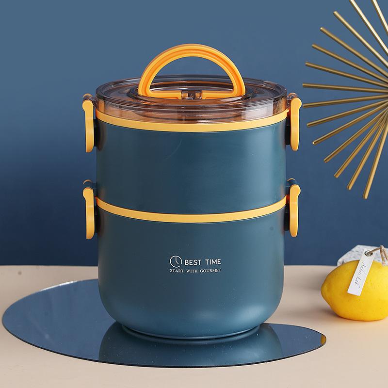 Stainless Steel Insulated Lunch Box for Female Students Cute Large Capacity Fruit Lunch Box with Tableware