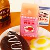 Miniature Dollhouse Kitchen Food Set: Eggs, Bread, Milk Carton Tray Model for Creative DIY Scene Decoration