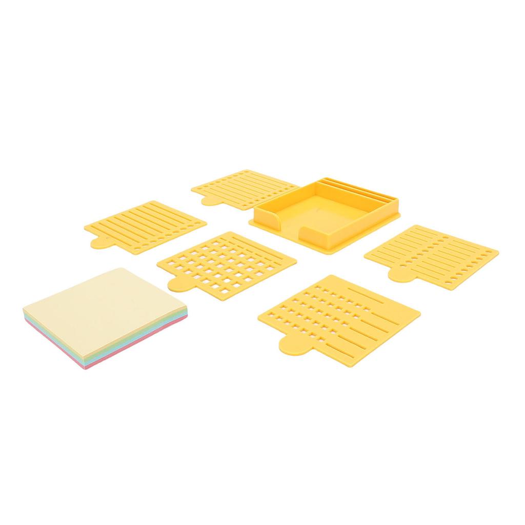 Post-itmallset 5 mallar och 1 färgad Post-it Återanvändbar hållare Förvaringslåda för att hantera att-göra-listor Gul