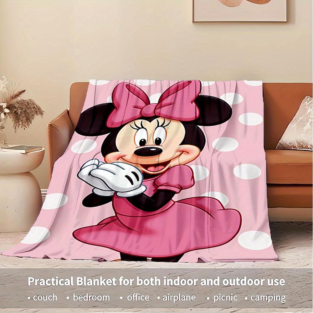 1pc Flannel Minnie Mouse Pink Polka Dot Bedding Throw