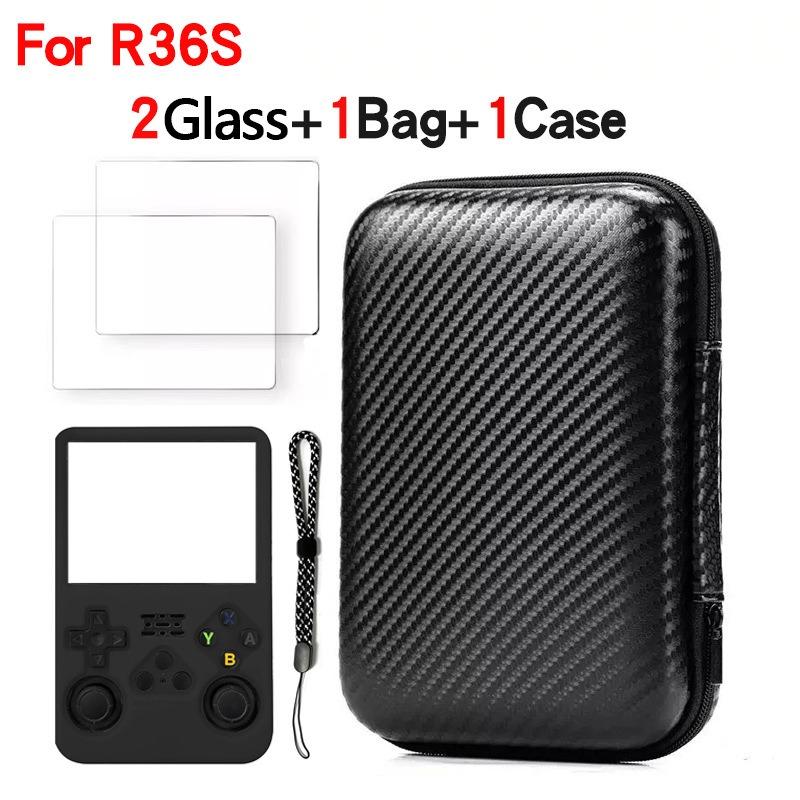 Hard EVA Shell Carrying Case Custom Fit R35S R36S Handheld Game Console Shockproof Protective Cover Organizer Pouch