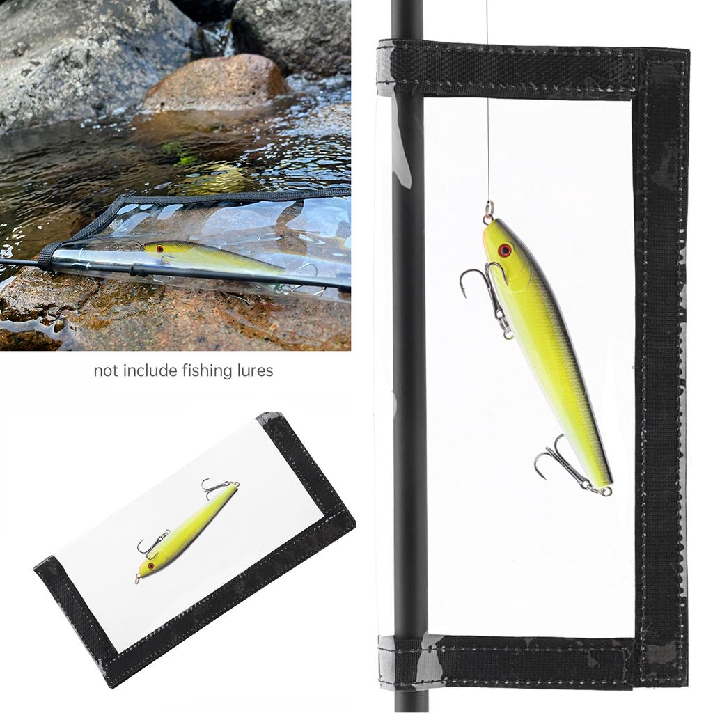 6pcs Clear PVC 200mm 78 Inch Fishing Lure Wraps Kit with 2 Rod Straps Hook Protector
