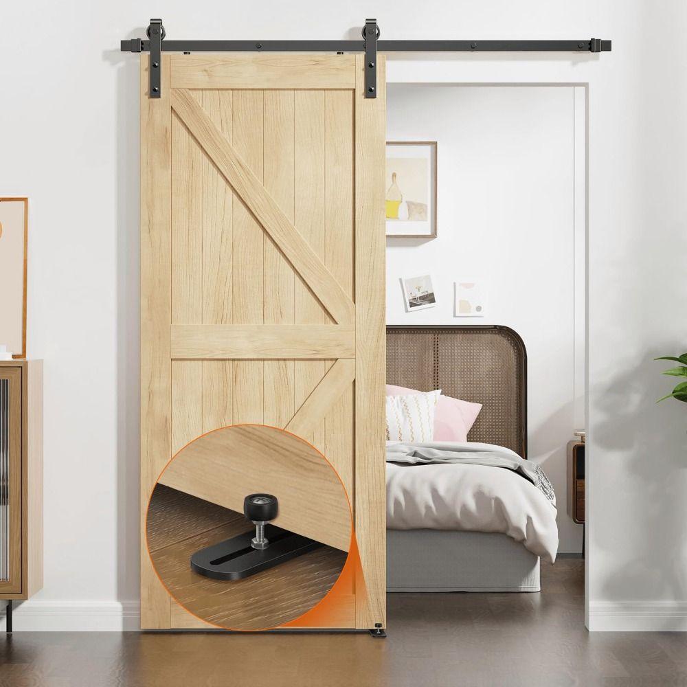 Wall-mounted Barn Door Swing Stop Double Wheel Bottom Guide Smooth Barn Door Floor Guide  Garage