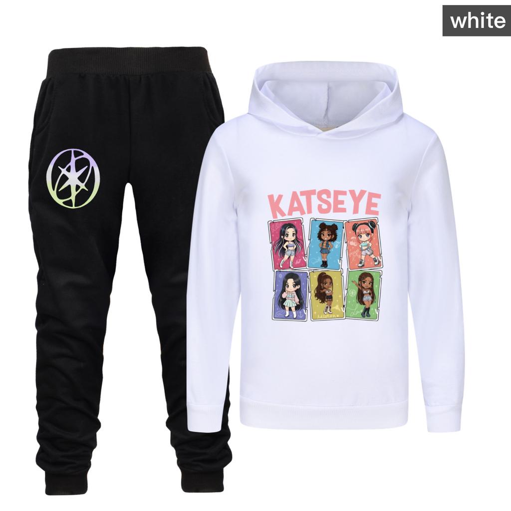 KATSEYE Retro Clothes Kids Fashion Beautiful Chaos Hoodie Pants 2pcs Set Toldder Girls Outfits Boys Tracksuits Children's Sets