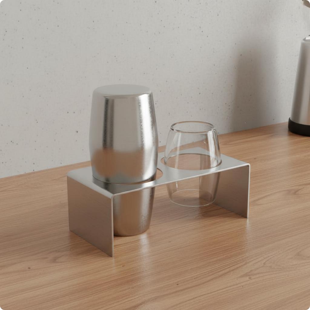 3 Pieces Coffee Bar Organizer Space-Saving Bar Cup Rack Countertop Mug Stand Modern Design Hospitality Storage Non-Slip