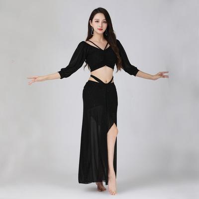 Spring Summer Mesh Oriental Dance Costume Belly Dance Practice Performance Suit
