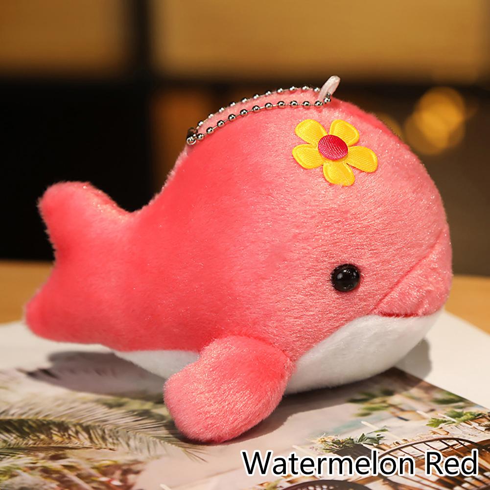 Dolphin Plush Toy with Flower Cute Ocean Fish Toys Key Chain Pendant Gifts for Children Kids Toy Wedding Gifts