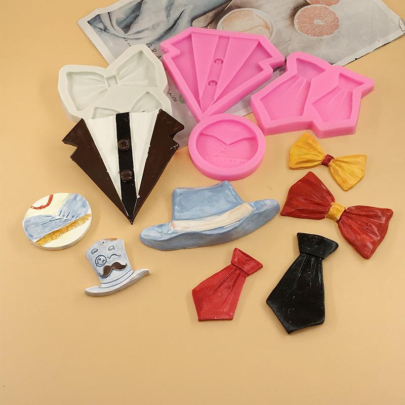 Silicone Mold for Hat, Bow Tie, Collar Cake & Chocolate Fondant