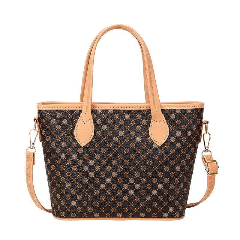 Retro women's bags, vegetable baskets, handbags, business polka dots, buckets, bags, single shoulder crossbody textured large-capacity bags