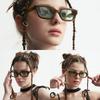 2025 Trendy Women, Summer Y2K Personalized Sunglasses For Men Tortoiseshell Frame Square Glasses With A Small Face