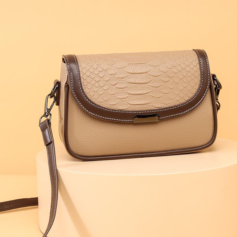 Luxo couro genuíno pequeno saco do mensageiro crocodilos padrão bolsa de ombro feminina crossbody bolsa de couro de vaca nova'