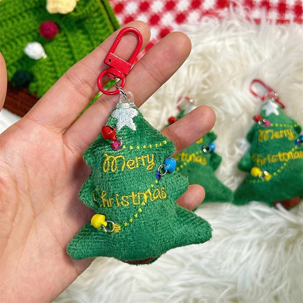 

Cute Dopamine Little Bell Christmas Tree Plush Keychain Fashion Sweet Backpack Car Key Decoration Pendant