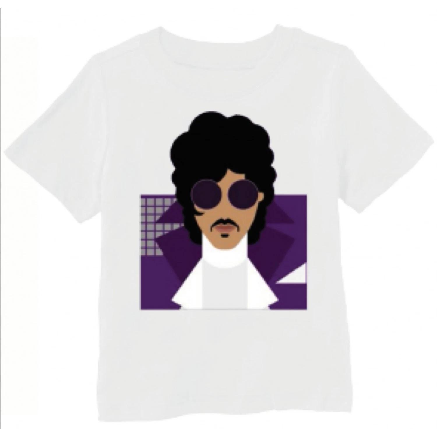 Men s Prince Cartoon Sunglasses T-shirt Small White XXL
