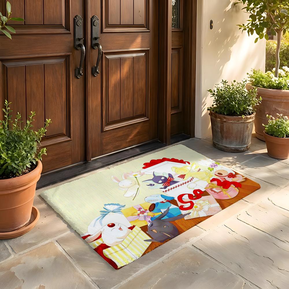 Floor Mat Soft Flannel Rug Non Slip Absorbent Mat for Bathroom Bedroom Home Decor C Cardcaptor S Sakura Cartoon