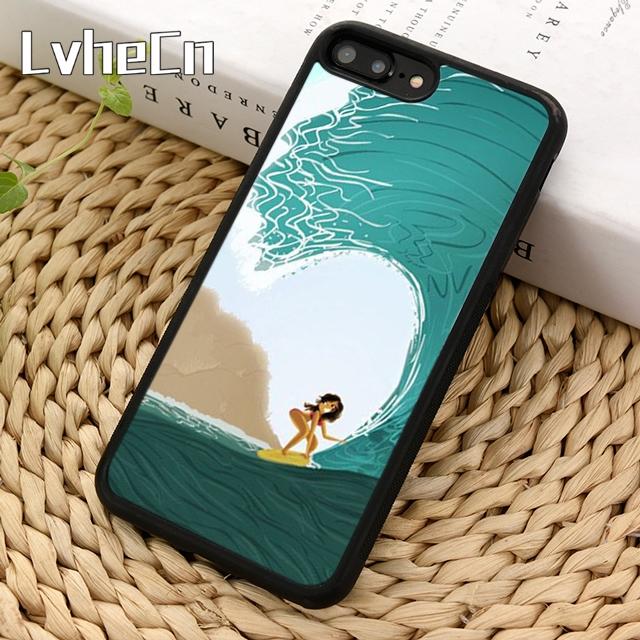 

HAWAII BEACH SURF GIRL SURFING ART Phone Case For iPhone 17 Air 13 12 Cover For Apple 14 15 16 Pro Max Plus iPhone 16pro max