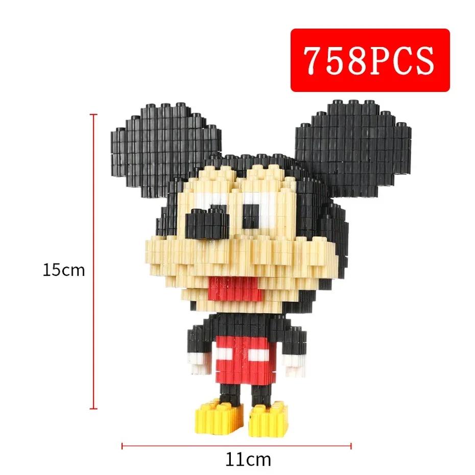 Stitch Mickey Minnie Mouse Doll Star Derena Belle Assemble Kids Building Blocks Puzzle Assembly Toys Kids Gifts