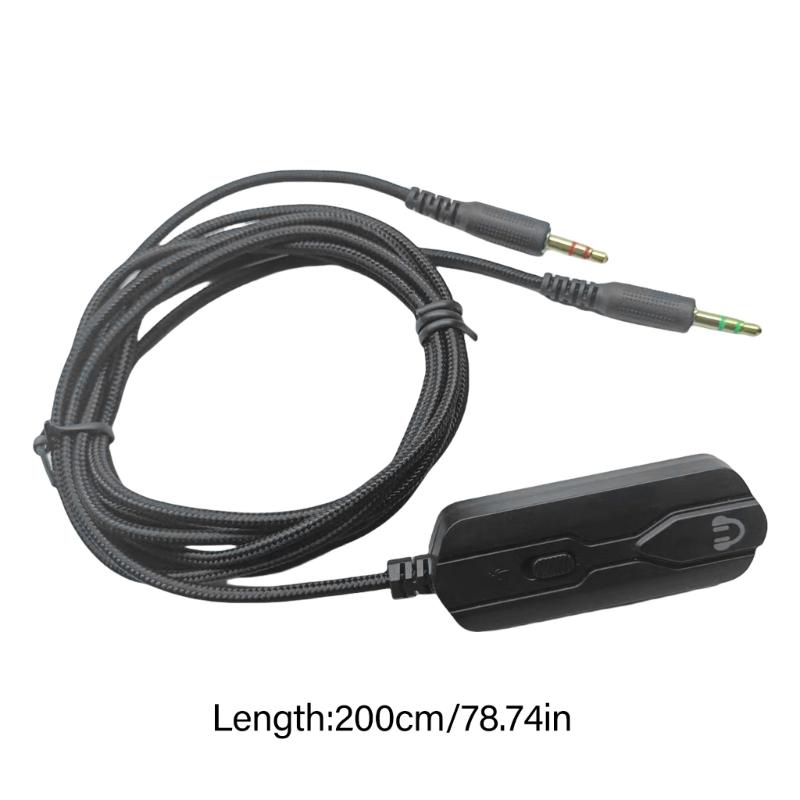 Computer Headphone Cable 3.5mm Female to Male Audios Cable with Mute & Volumes Controls Gold-Plate Connectors 200cm