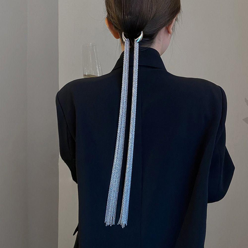 Bohemia Tassel Ponytail Alloy Woven Tassel Hair Accessories Versatile DIY Hair Accessories Chain Hairpins