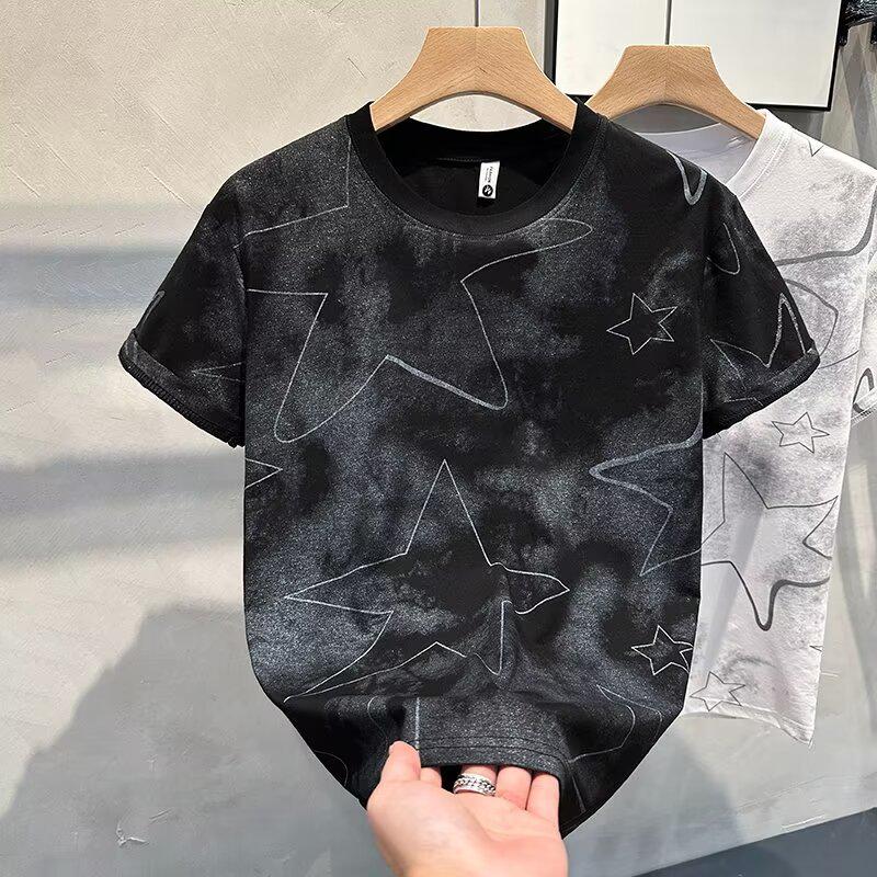 Men's Trendy European Style Camouflage Print Slim-Fit Crewneck T-Shirt