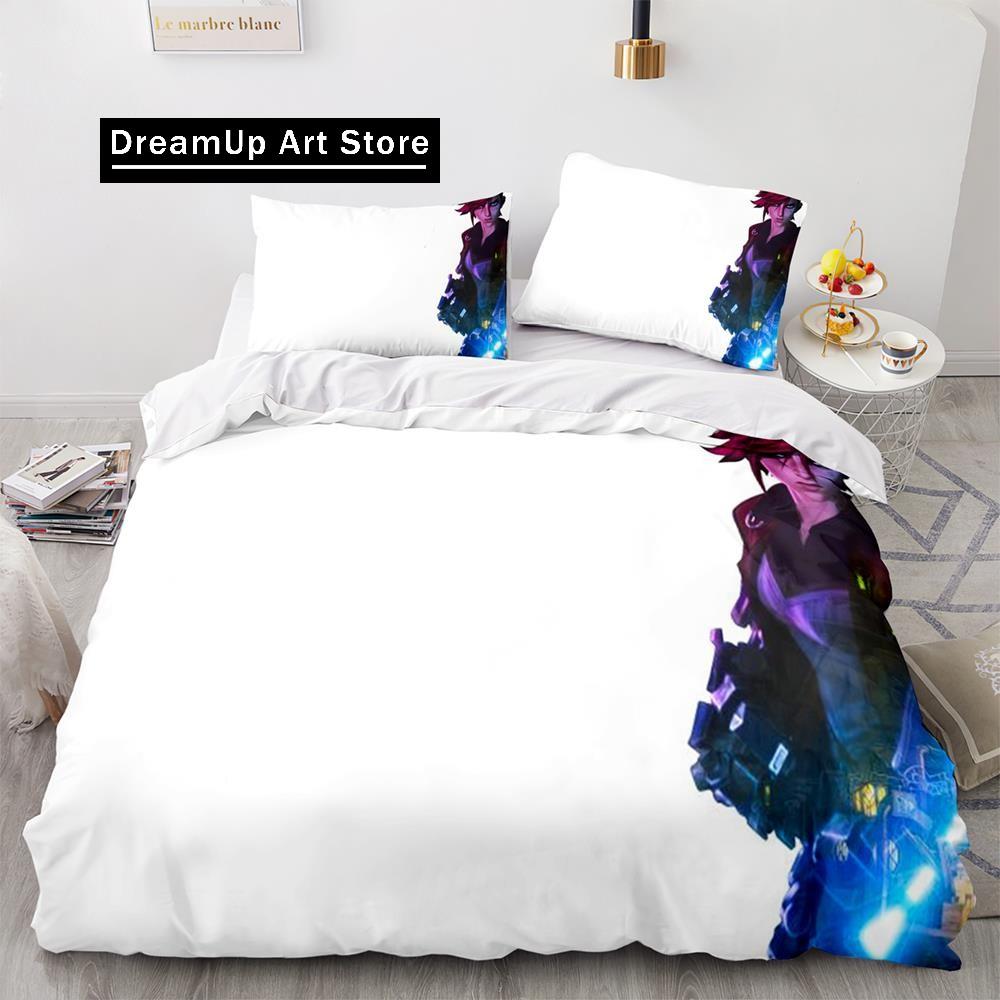 Arcane Anime Hra Jinx Ložní prádlo Sada Roztomilý povlak na prošívanou deku Povlečení s polštářem Twin Single Queen King Size Chlapci Dospělí
