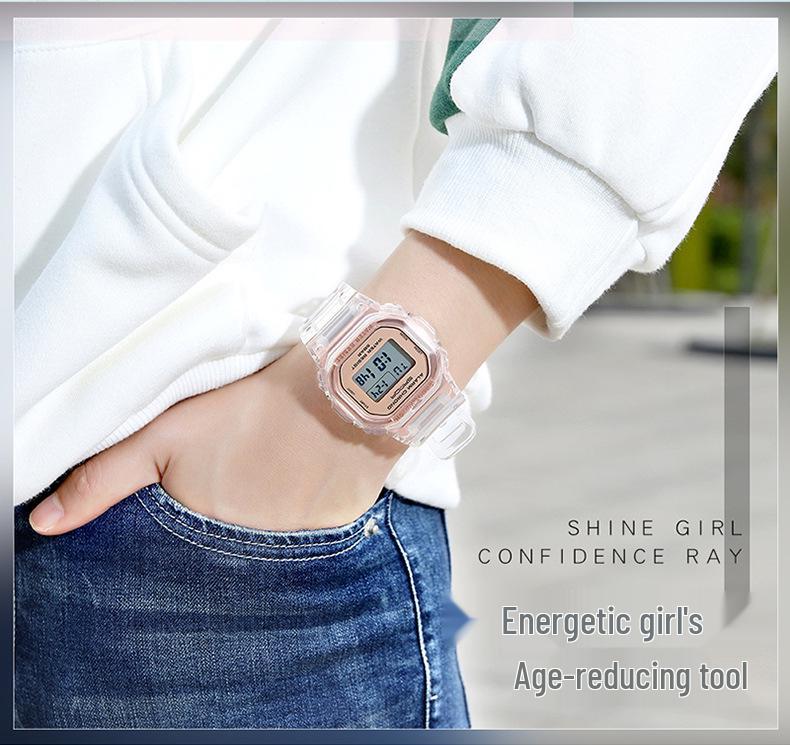 Sanda Transparent Strap Multifunctional Luminous Waterproof Sports Watch