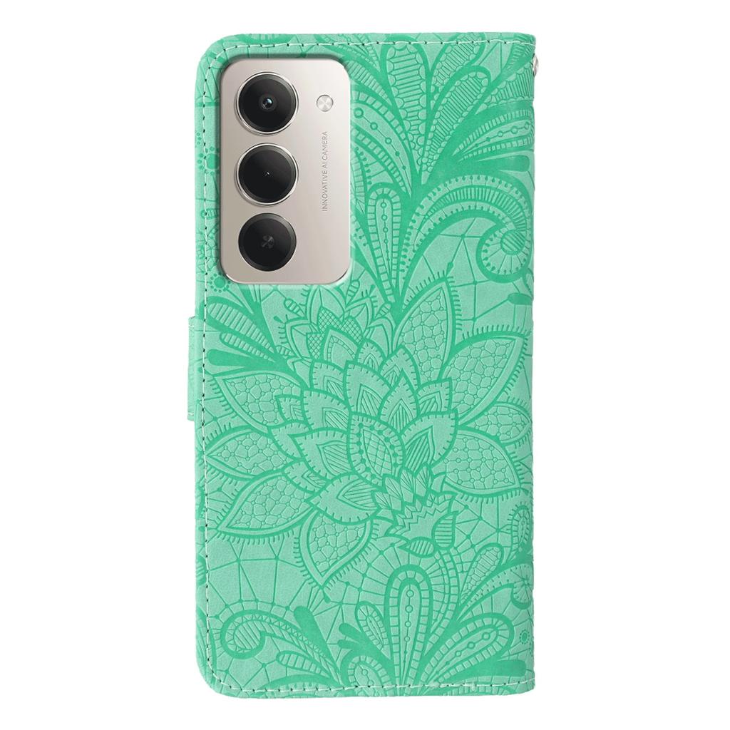 Pro Xiaomi Redmi 15 5G Pouzdro Krajkové Květiny PU Kůže Flip Peněženka Kryt na Telefon