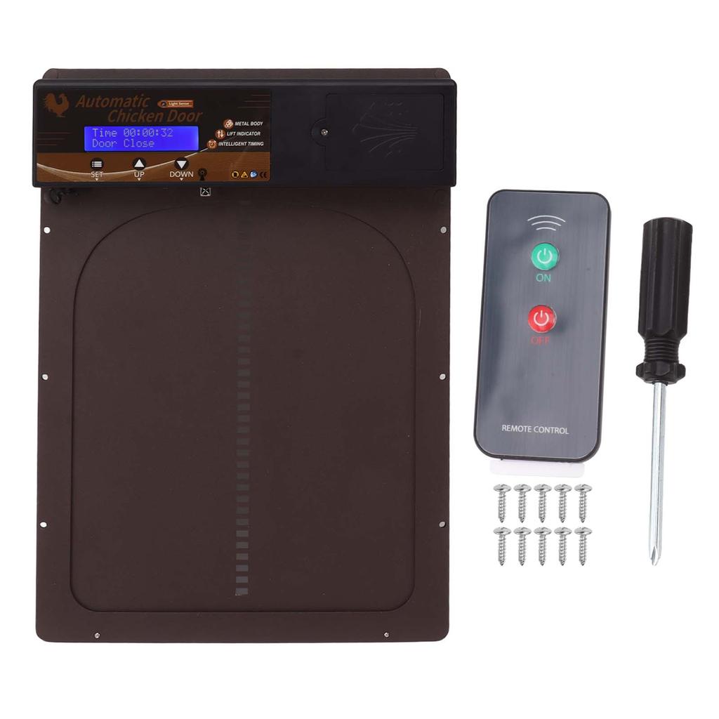 Automatický otvírač dvířek 3 v 1 s LED dálkovým ovládáním pro kuřata s krytím IP45