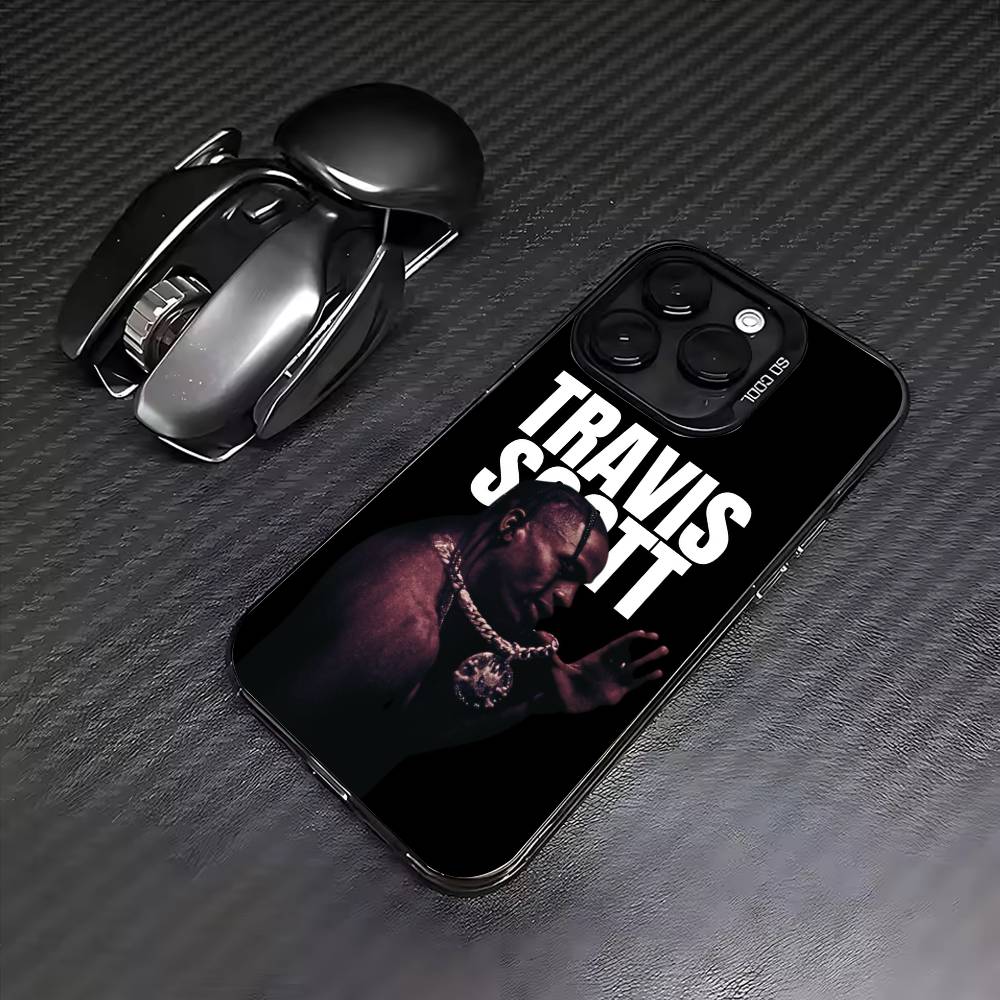 Sänger T-Travis Scott Handyhülle Für iPhone17,16,15,14,13,12,11 Plus,Pro Max Bunt Versilberte Innenabdeckung