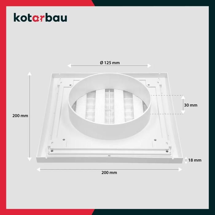 Grille d'aération - KOTARBAU - 200 x 200 mm - Plastique - Fermable - Résistante à l'humidité