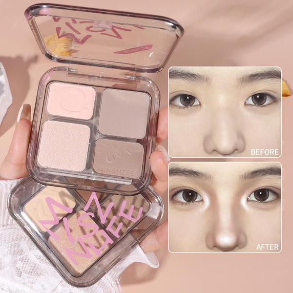 3d Highlighter Eyeshadow Contour Bronzer Palette Makeup Long-lasting Waterproof 3D Nose Shadow