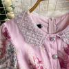Embroidery Formal Luxury Evening Midi Dress Women Summer Beaded Peter Pan Collar Crochet Flower Hollow Out Short Sleeve Midi Dresses