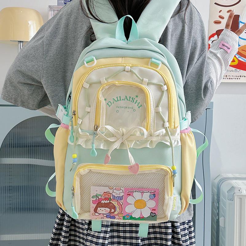 Single-shoulder Large-capacity Crossbody Bag, Transparent Pain Bag, Tote Student Super Cute Backpack