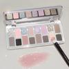 16-Color Glitter Pink Eye Shadow Smoky Shimmer Blue Green Pearlescent Diamonds Sparkling Shiny Eyeshadow Makeup Palette Cosmetic