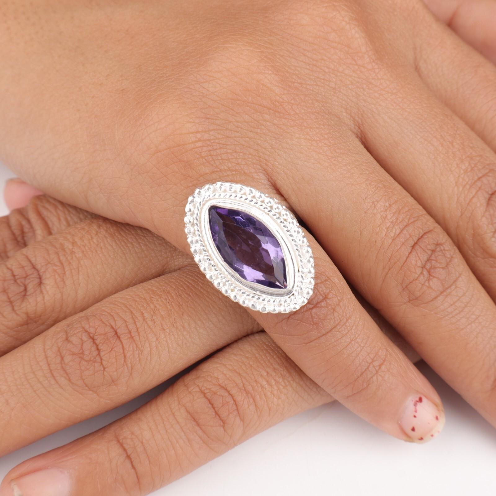 

Ювелирные изделия из стерлингового серебра 925 пробы с иолитом, кольцо ручной работы для свадебного подарка RR-26-11 7.25