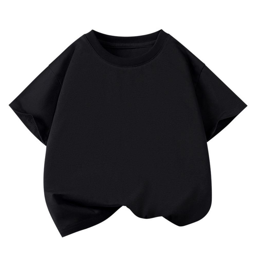 Girls Boys Short Sleeve T Shirts Kids  Summer Oversized Tops Children Teens Solid Casual Crewneck Basic Tees 3-14Y