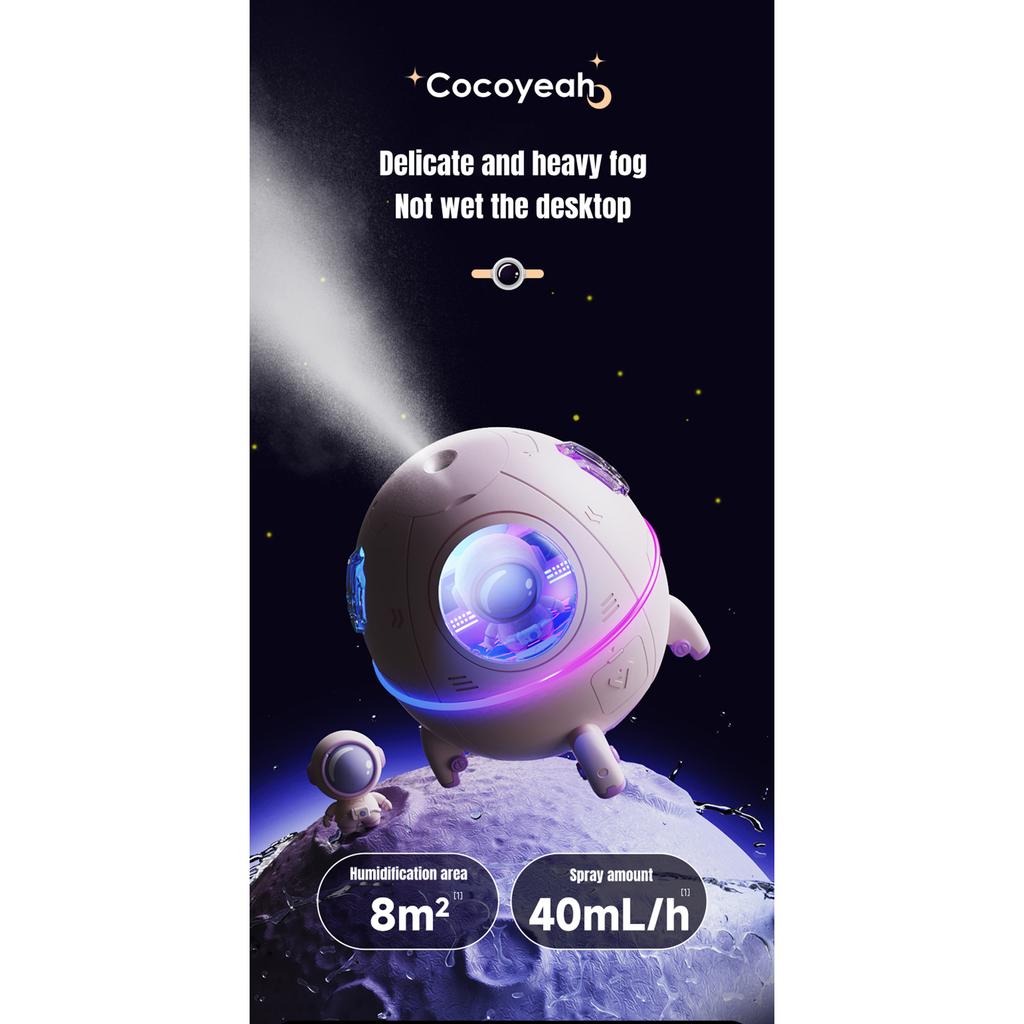 Astronaut Air Humidifier With 220ml Water Tank Ultrasonic Aroma Essential Oil Diffuser Usb Mists Sprayer With Led Light