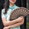 Folding Fan Lace Flower Embroidery Strong Hinge Transparent Chinese Vintage Style Qipao Pairing Fan Classical Dance Prop Party Decoration Supply Gift