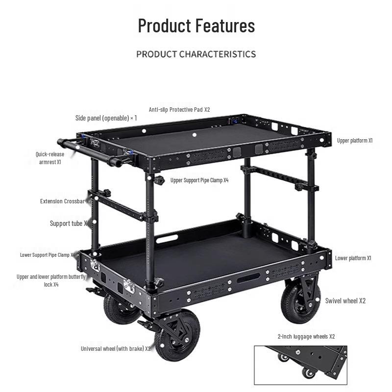 Bilateral Film & TV Director's Trolley - Professional 300kg Load Capacity