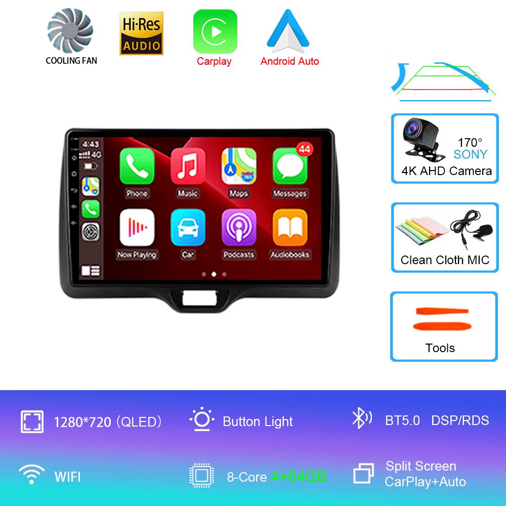 Android 14 Car Radio Carplay Auto For Toyota Yaris Vios 2020 - 2025 Right Hand Drive Multimedia Player GPS Video 2 Din Head Unit