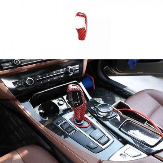 Car Inner Console F20 F21 F22 F23 For BMW Gear Shift Knob Cover Carbon Fiber Red