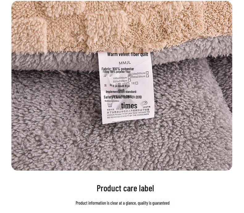 Lambswool & Coral Fleece Thickened Winter Quilt – Warm Cotton Bedding for Dormitory Single Bed
