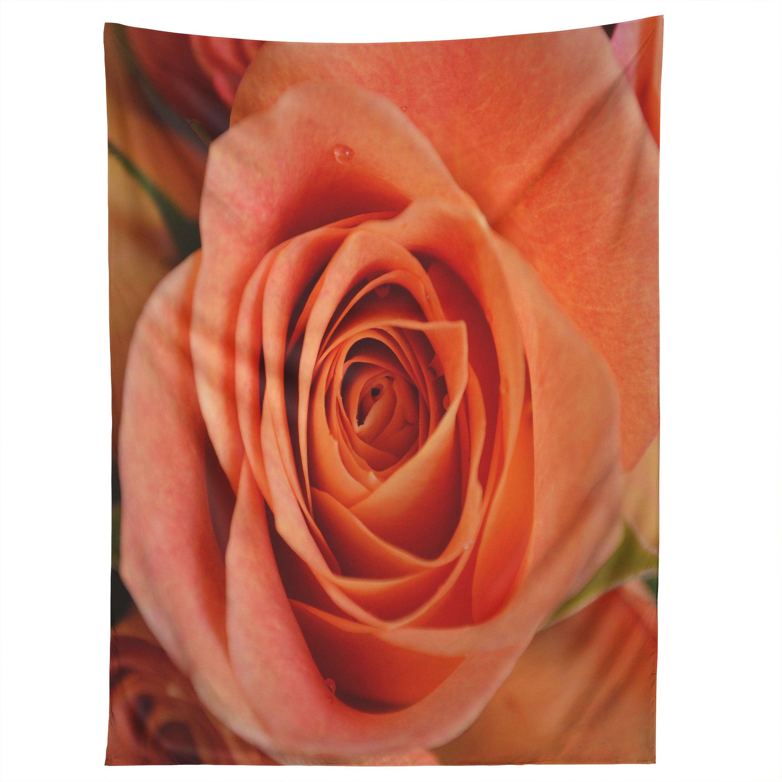ORANGE ROSE BUD tapestry 75x100