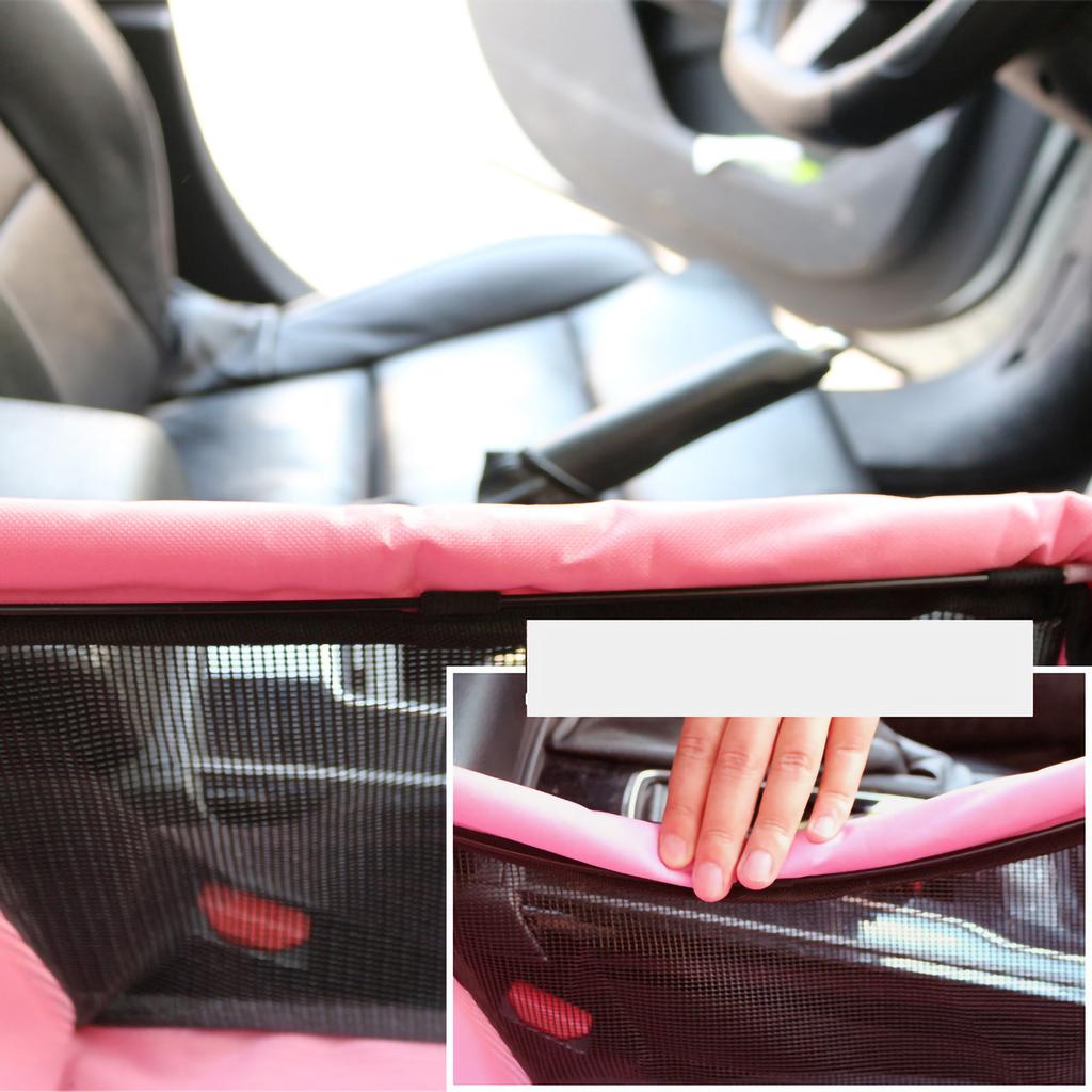 Pet Car Booster Seat Breathable Washable Easy Assembly Portable Pet Car Seat for Pets Dogs and Cats Black Bone