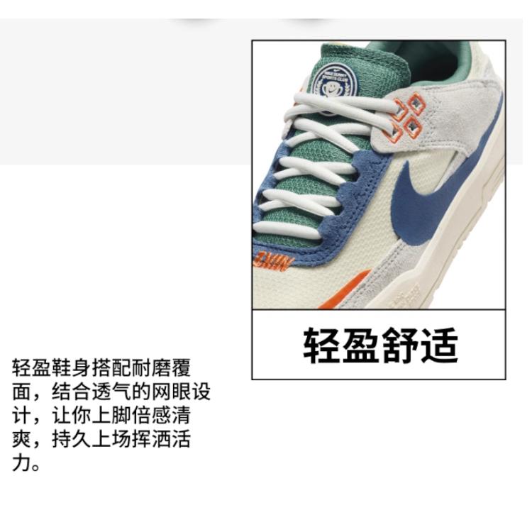 Nike SB DAY ONE Low Top Kids' Skateboarding Shoes White Blue Teenagers HM3720-141