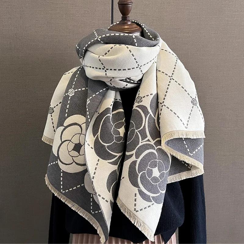 Nový Zimný Hrejivý Kašmírový Šál Dámsky Šál Pashmina Hrubý Šál Deka Bufanda Cestovný Šál Dámsky Vzorovaný Šál